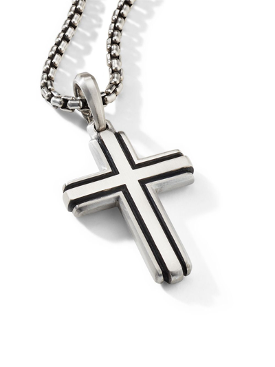 David Yurman Sterling Silver Deco Cross Pendant In Silver