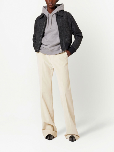 Shop Ami Alexandre Mattiussi High-waisted Wide-leg Corduroy Trousers In Neutrals