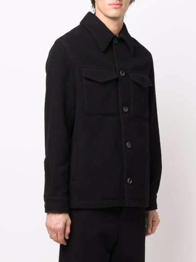 Shop Ami Alexandre Mattiussi Flap Pockets Shirt Jacket In Black