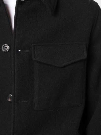 Shop Ami Alexandre Mattiussi Flap Pockets Shirt Jacket In Black