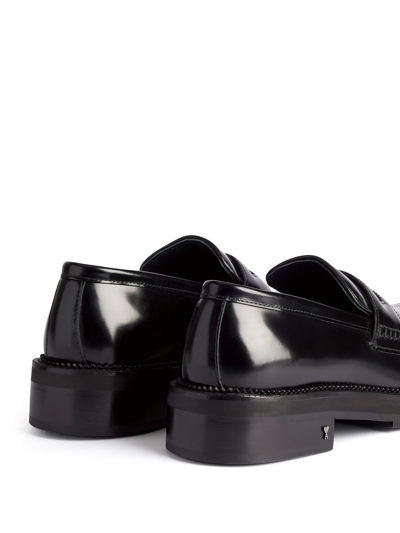 Shop Ami Alexandre Mattiussi Square-toe Polished Loafers In Black