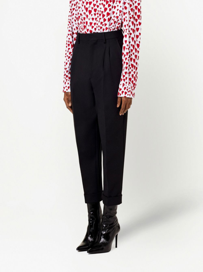Shop Ami Alexandre Mattiussi High-waisted Tailored Trousers In Black