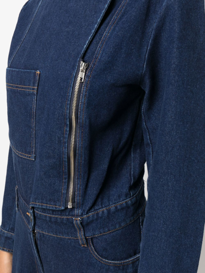 Shop Henrik Vibskov Zip-detail Wide-leg Jumpsuit In Blue