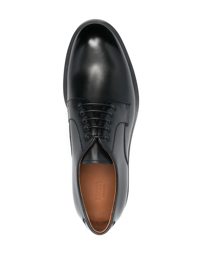Shop Zegna Chunky-sole Derby Shoes In Black
