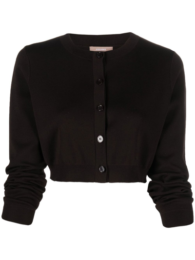 12 Storeez Cropped Knitted Cardigan In Black | ModeSens
