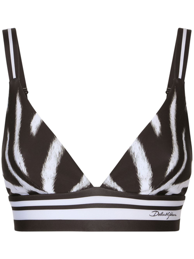 Shop Dolce & Gabbana Zebra-print Cropped Top In Black
