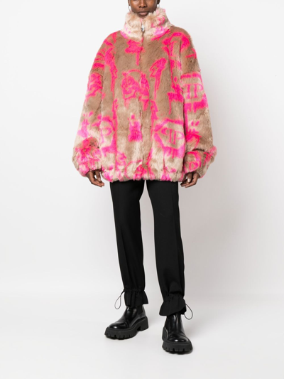 Philipp Plein Monogram Zipped Jacket In Pink