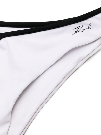 Karl Lagerfeld Karl Dna Binding Bikini Bottoms In White