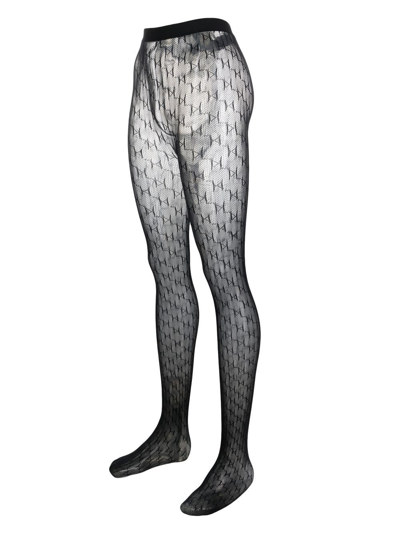 Karl Lagerfeld K-monogram Semi-sheer Tights In Black