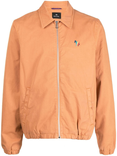 Shop Ps By Paul Smith 'broad Stripe' Zebra Detail Jacket In Orange