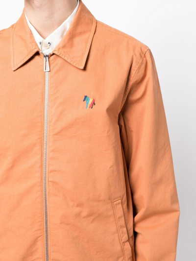 Shop Ps By Paul Smith 'broad Stripe' Zebra Detail Jacket In Orange