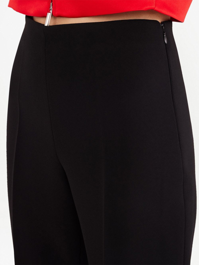 Shop Ferragamo High-waist Straight-leg Trousers In Black