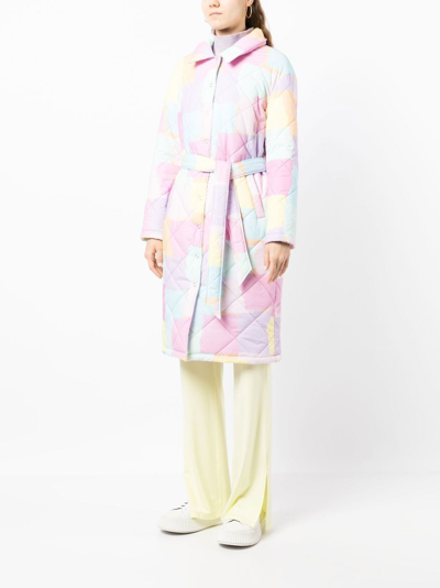 Shop Olivia Rubin Lou Quilted Print Coat In Multicolour