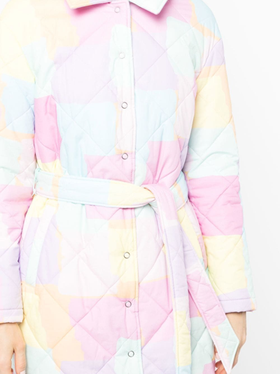 Shop Olivia Rubin Lou Quilted Print Coat In Multicolour