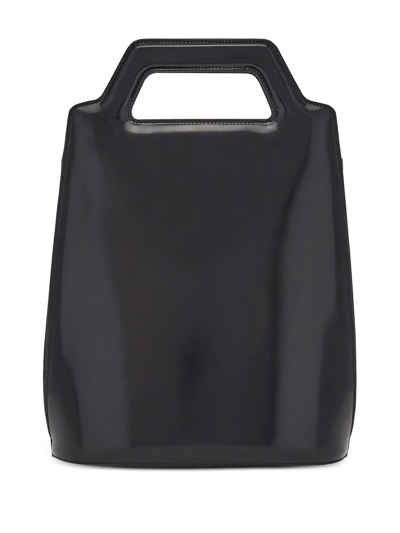 Shop Ferragamo Wanda Calf Leather Tote Bag In Black