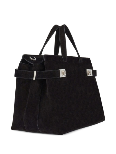 Shop Ferragamo Calf Leather Tote Bag In Black