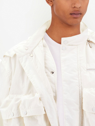 Shop Ferragamo Cropped Hooded Jacket In White