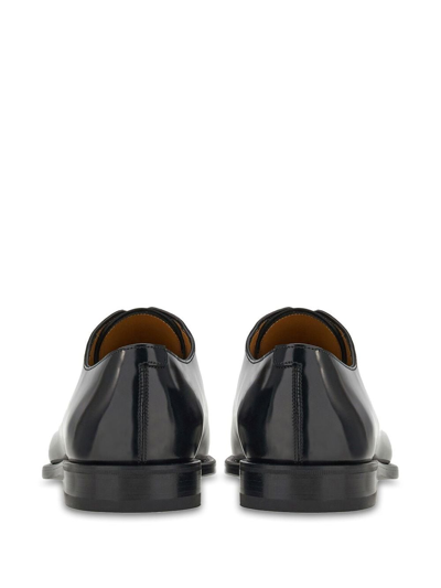 Ferragamo Geoffrey Leather Lace-up Shoes In Black