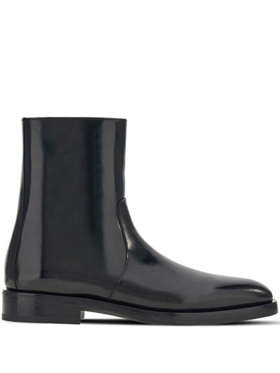 Shop Ferragamo Calf Leather Ankle Boots In Black
