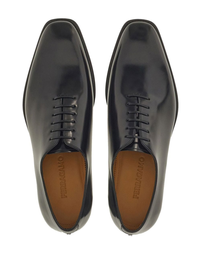 Shop Ferragamo Calf Leather Oxford Shoes In Black