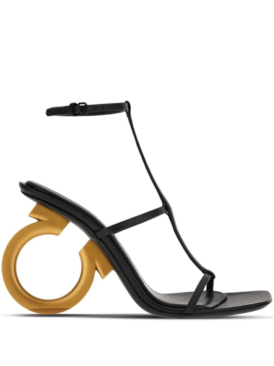 Shop Ferragamo Elina 105mm Nappa Leather Sandals In Black