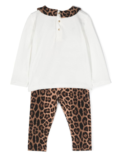 Shop Philipp Plein Junior Teddy-motif Leopard-print Tracksuit In White