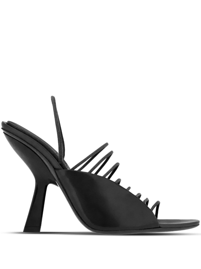Shop Ferragamo 105mm Ultra-fine Straps Sandals In Black