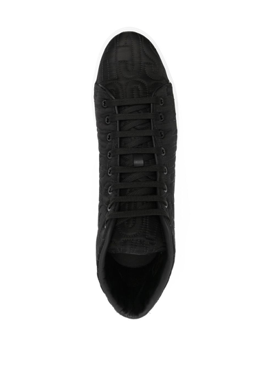 Shop Moschino Debossed-logo High-top Sneakers In Black