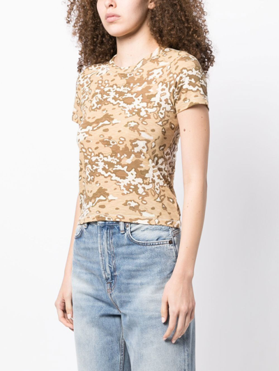 Rag & Bone Camouflage-print Short-sleeved T-shirt In Brown