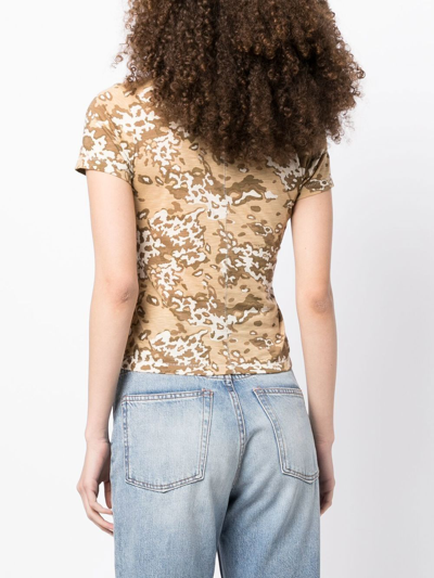 Rag & Bone Camouflage-print Short-sleeved T-shirt In Brown