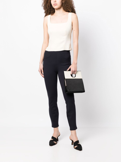 Spanx Cropped 4-pocket Leggings In Blue