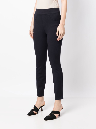 Shop Spanx Cropped 4-pocket Leggings In Blue