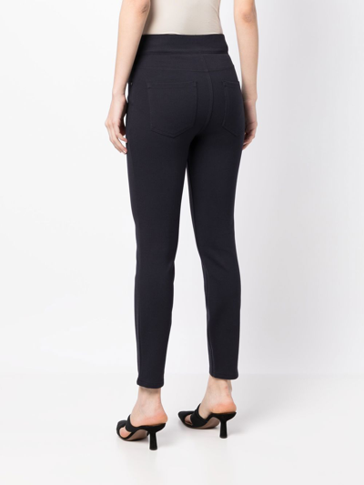 Shop Spanx Cropped 4-pocket Leggings In Blue