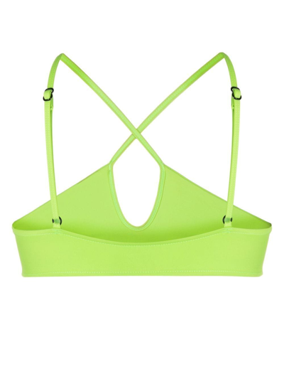 Shop Bondi Born Keyhole Crossover-strap Bikini Top In Green