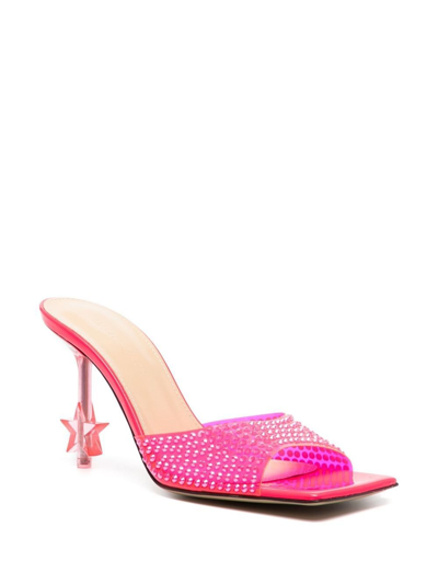 Shop Mach & Mach Crystal-embellished Star Sandals In Pink