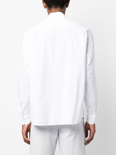 Shop Orlebar Brown Shanklin Long-sleeve Polo Shirt In White