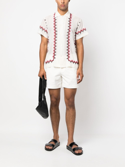Shop Orlebar Brown Straight-leg Chino Shorts In White