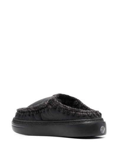 Mou Eskimo Bold Clog Slipers In Black