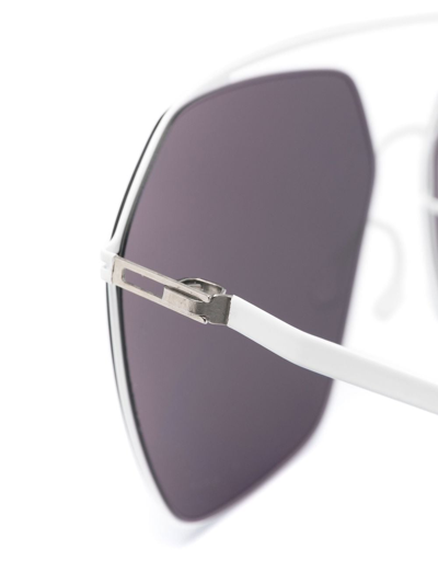 Shop Mykita Tilla Geometric-frame Sunglasses In White