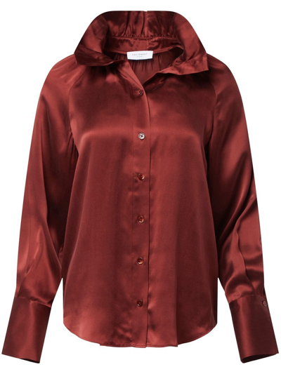 Shop Equipment Tie-fastening Silk Shirt In Red