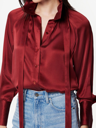 Shop Equipment Tie-fastening Silk Shirt In Red