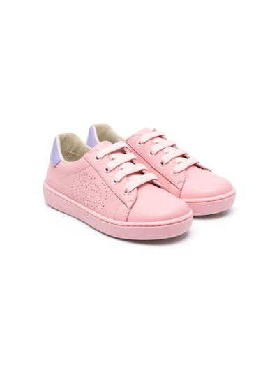 Gucci Kids' Logo-detail Lace-up Sneakers In Pink | ModeSens
