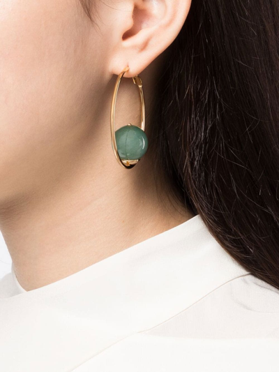 Shop D'estree Oval-hoop Gemstone Earrings In Gold