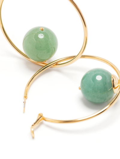 Shop D'estree Oval-hoop Gemstone Earrings In Gold