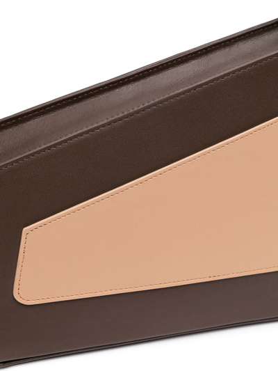 Shop D'estree Two-tone Faux Leather Shoulder Bag In Brown