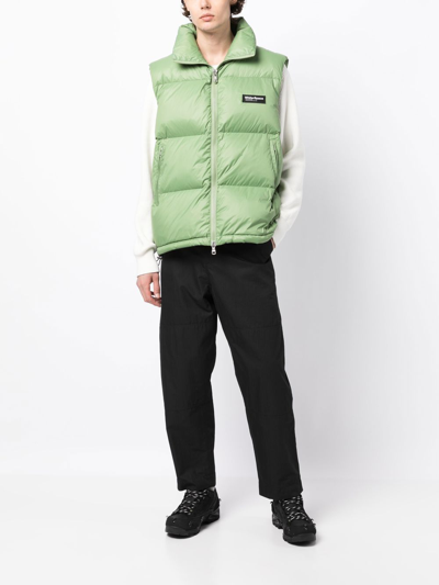 Shop Whitespace Logo-patch Quilted Gilet In Green