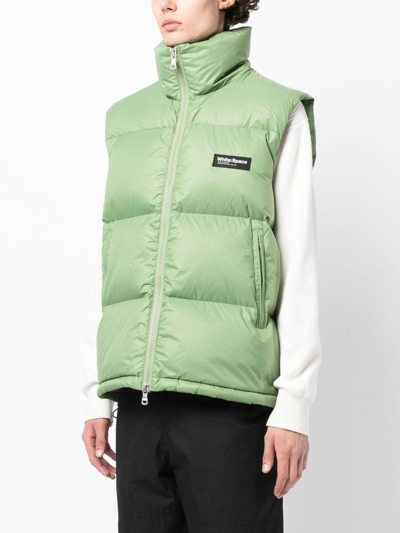 Shop Whitespace Logo-patch Quilted Gilet In Green