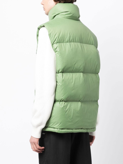 Shop Whitespace Logo-patch Quilted Gilet In Green