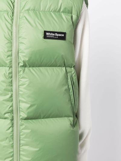 Shop Whitespace Logo-patch Quilted Gilet In Green