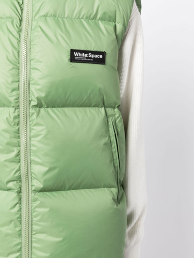 Whitespace Logo-patch Quilted Gilet In Green